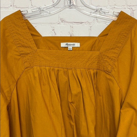 Madewell Square-Neck Top in Bronzed Leaf - Picture 3 of 12